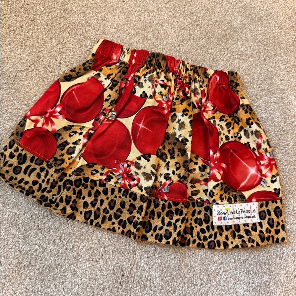 Leopard and Red Balloon Skirt 6-12M